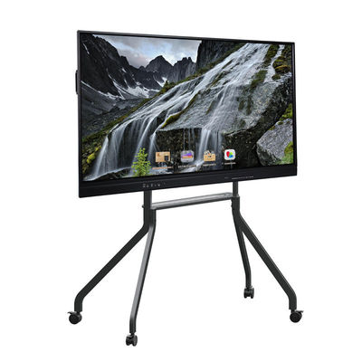 กระดานไวท์บอร์ดแบบโต้ตอบ LED ขนาด 65 นิ้ว, แอนดรอยด์ สมาร์ท แฟลตพาเนล 20/40 จุดสัมผัส อินฟราเรด สีดำ