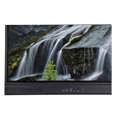 กระดานไวท์บอร์ดแบบโต้ตอบ LED ขนาด 65 นิ้ว, แอนดรอยด์ สมาร์ท แฟลตพาเนล 20/40 จุดสัมผัส อินฟราเรด สีดำ