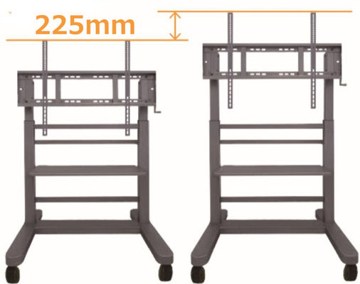 กระดานไวท์บอร์ดแบบโต้ตอบ 40 Kgs แท่นวางจอแบนรถเข็นยกใบ้ล้อเลื่อนรถเข็นทีวี Stand