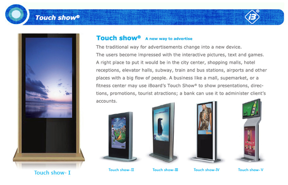 การออกแบบใหม่ Multi Touch A แผง LCD ชนิด Led Digital Display Kiosk ตู้หน้าจอสัมผัสสำหรับการโฆษณา