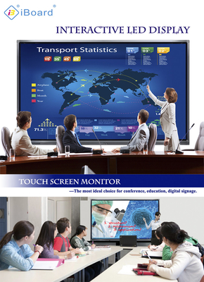 ผลงานการเขียนอย่างรวดเร็ว 4K Android 13 65 นิ้ว มัลติทัช LED Screen Monitor