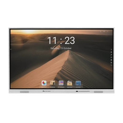 Android 11 IR กระดานไวท์บอร์ดแบบโต้ตอบ Touch Frame 6 + 64G กล้อง Mic Type-C จอแสดงผลเสริมสำหรับสำนักงาน