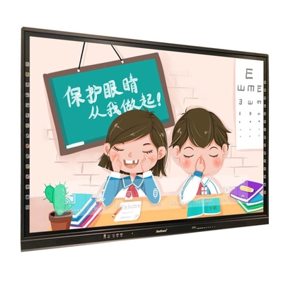 หน้าจอสัมผัสแบบโต้ตอบ Android 11 แถบสีด้านข้าง 55 65 75 86 นิ้วไวท์บอร์ดแบบโต้ตอบสำหรับ Office Kids