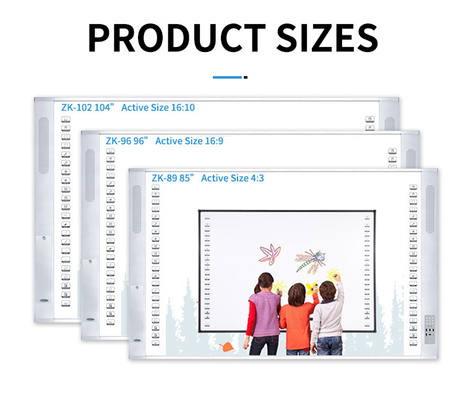 จีนโรงงานตรงปรับแต่ง All-In-One อินเตอร์เอ็กเตอร์ 20Touch Point IR อินฟราเรด เซรามิค 96 นิ้ว Smart Boards Speaker 16:10 Side Bar Projector Boards สําหรับโรงเรียนมหาวิทยาลัย พร้อมโปรแกรมการสอน