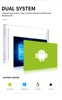 All In One Smart Interactive Whiteboard Multi Point Ultra Slim Frame สำหรับห้องเรียน