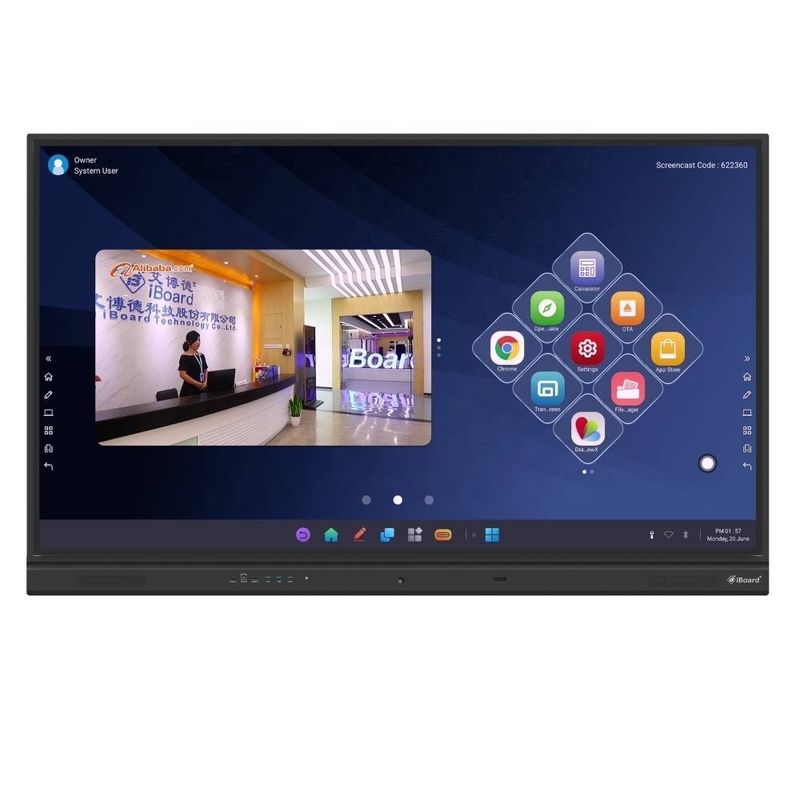 iBoard 75 86 นิ้ว Smart Touch Screen บอร์ดอินเทรคชัน บอร์ดแสดงผล บอร์ดอินเทรคชัน สําหรับห้องประชุมชั้นเรียน