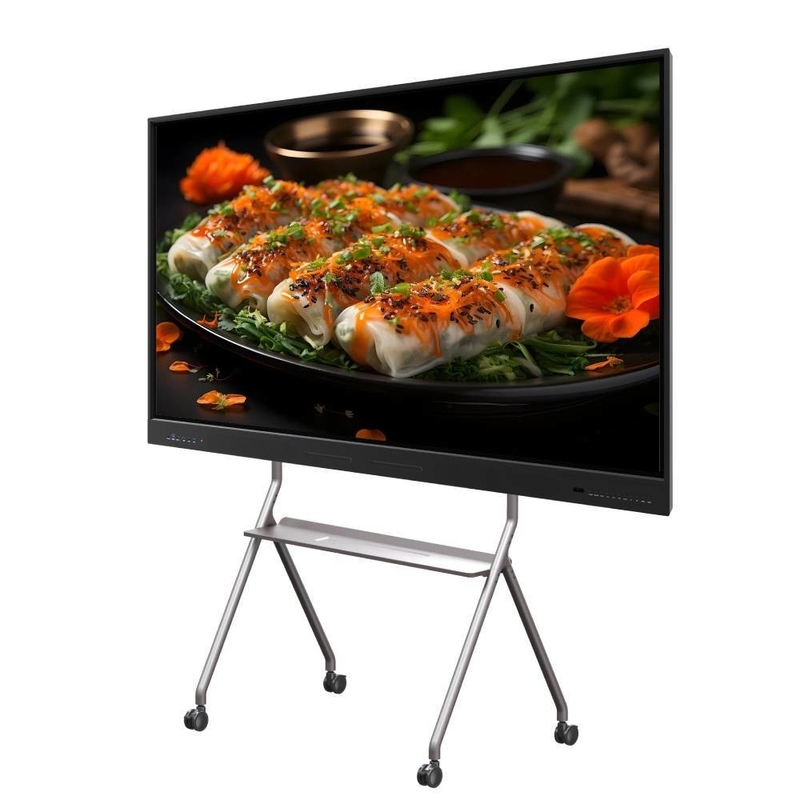 ผนังแผ่นกระดานสีขาวอินเตอร์เอคทีฟ มอนิเตอร์สัมผัสสมาร์ท โทรทัศน์ 4K Ultra HD Screen พร้อม PC All-in-one สําหรับธุรกิจและการสอน