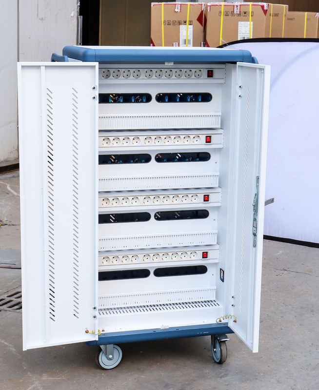 CE AC ชาร์จ DC ชาร์จ และ USB Type-A Type-C Vault Storage IPad คันชาร์จมือถือ ตู้ชาร์จพร้อมล้อ