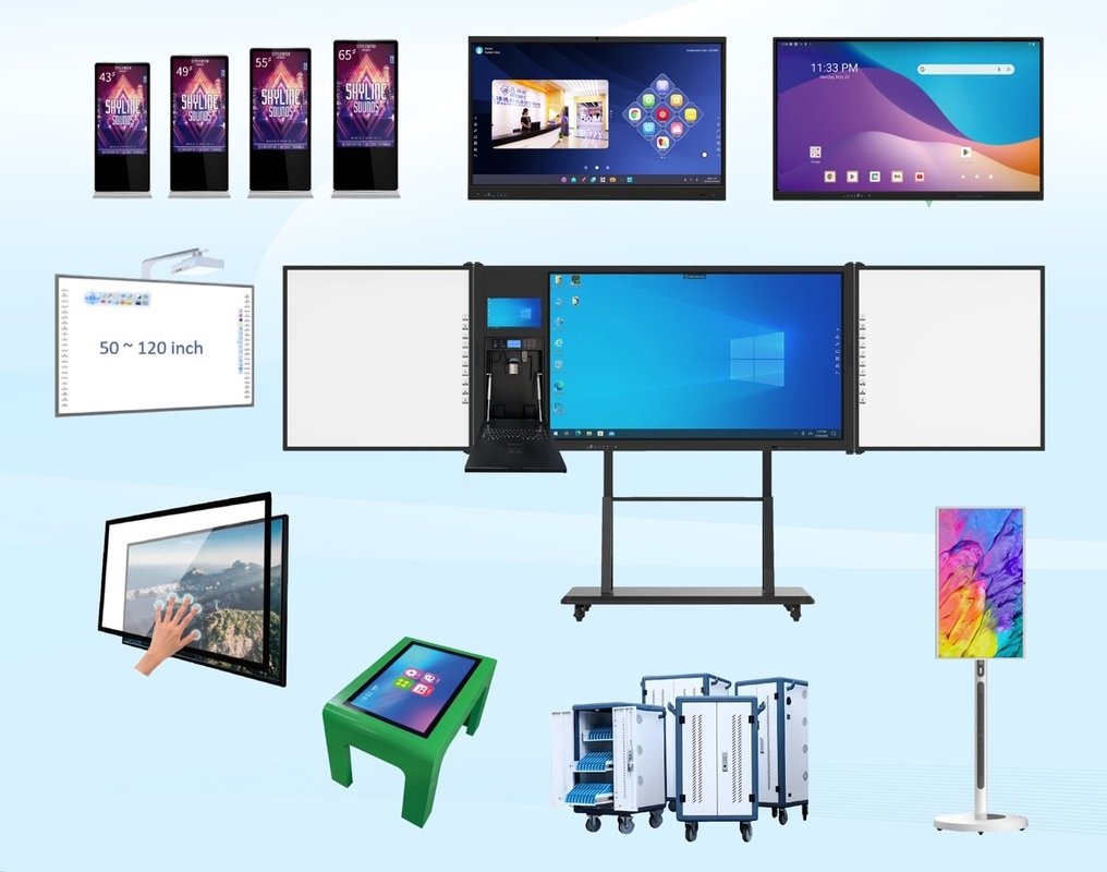 สัมผัสความละเอียด 4K Ultra HD กับปานล์อินเตอร์เอ็กทีฟ แฟลต 75 นิ้ว ของเราที่มีน้ําหนักประมาณ 100 ปอนด์