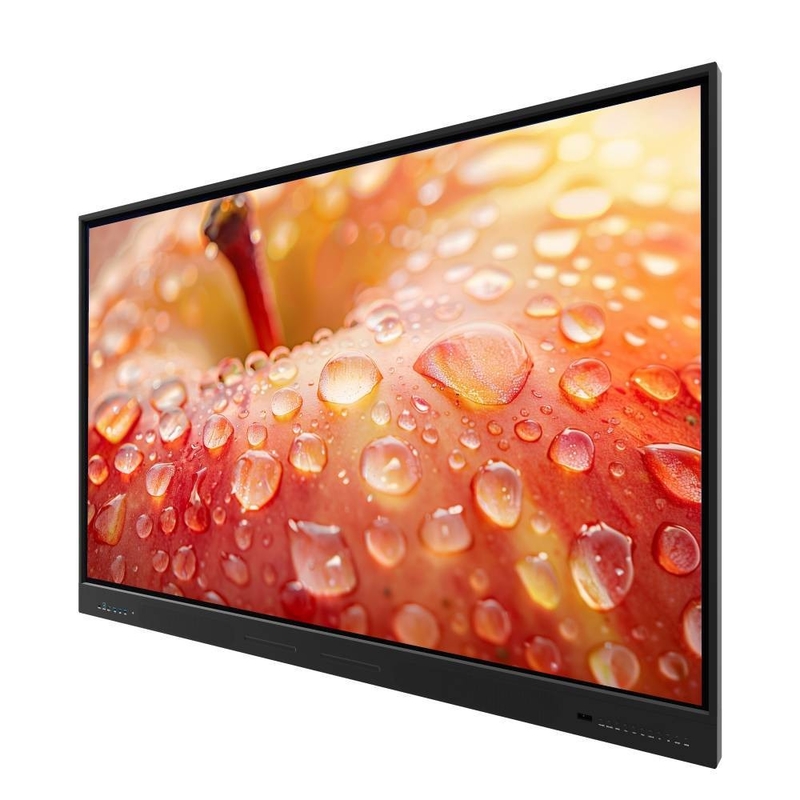 LED Interactive Whiteboard 86 98 110 Inch Android 13 14 LCD Smart Board Response 5-8 Ms โปรแกรมการประชุมที่เข้ากันได้กับกล้องและไมค์ และตัวยืนมือถือ