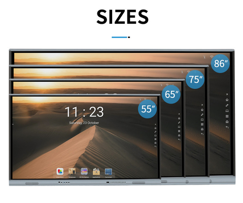 จอแสดงผล LCD แบบโต้ตอบ 4K Android 11 จอภาพ LED แบบสัมผัสหลายจอพร้อมสล็อต OPS เพื่อการศึกษา