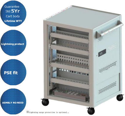 รถเข็นล็อคสองจุดแบบไร้สายสาธารณะชาร์จรถเข็น Vault Storage IPad Charging Cabinet