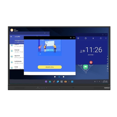 กระดานไวท์บอร์ดแบบโต้ตอบอินฟราเรด Android 11 Multi Task Touch Screen Monitor
