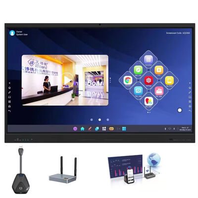 บอร์ดสีขาวอินเตอร์เอกทีฟ 75 นิ้ว LCD บอร์ดอินเตอร์เอคทีฟ สําหรับห้องเรียนและการประชุม