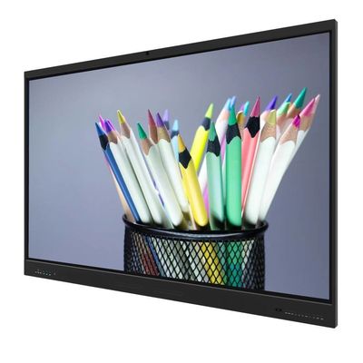 LCD Smart Board 75 นิ้ว IFP แอนดรอยด์ 14 8+128G กล้องไมค์ สเปคเกอร์ แสงเซนเซอร์ Wifi อินฟราเรด 50 จุดสัมผัส สําหรับโรงเรียน ออนไลน์ การเรียนการสอน สํานักงาน Zoom ทีมงานการประชุม
