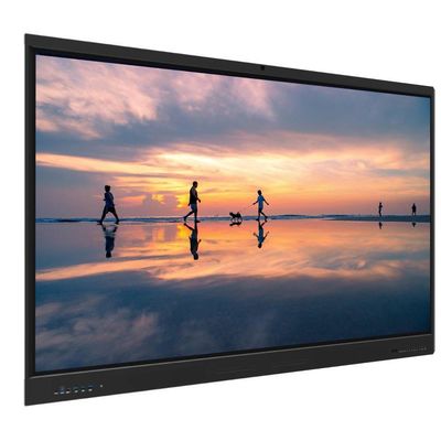 86 นิ้ว Anti-glare Tempered Glass Interactive Whiteboard สร้างใน 5000: 1 เครื่องเสียง Wifi BT Hotspot แสงเซ็นเซอร์ 50 จุดสัมผัส สําหรับเด็กในห้องประชุม