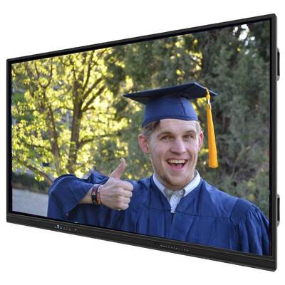 ขาตั้งมือถือจอสัมผัส Multi Touch ป้องกันแสงสะท้อน จอ LCD ดิจิทัล กระดานอัจฉริยะแบบโต้ตอบ ขนาด 55 65 75 นิ้ว Interactive Flat Panel