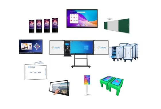 ตัวเลือกหลายภาษา จอแสดงผลแบบ All-in-one พร้อมบอร์ดอัจฉริยะ ลำโพงในตัว 2 X 15W ช่วยให้การสื่อสารและการเรียนรู้แบบโต้ตอบ