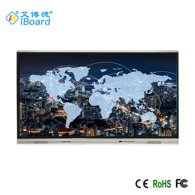 ไวท์บอร์ดหน้าจอสัมผัสแบบโต้ตอบ 75 นิ้ว 1651x929 มม., Android8.0, สีดำและสีเงิน
