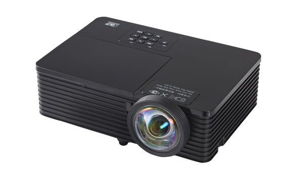 ราคาถูกแบบพกพาฉายภาพสั้นเลเซอร์โปรเจคเตอร์โคมไฟ 3200lm 30''-300'' ขนาดสีดำ